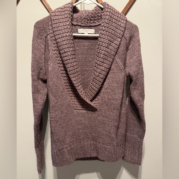 LOFT Sweaters - Loft Alpaca Wool Blend Sweater with shawl collar V Neck Size Small